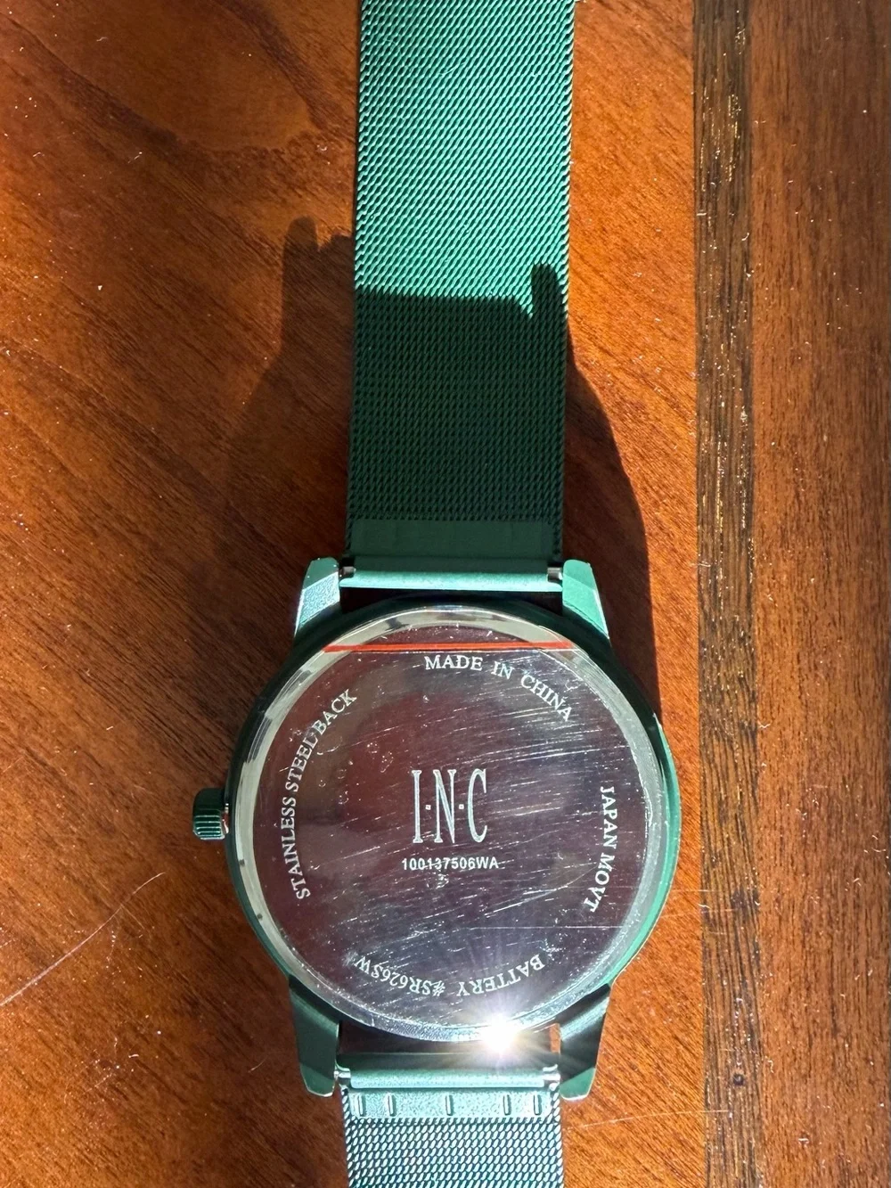 NIB International Concepts Olive Green Men's Minimal Mesh Strap Watch